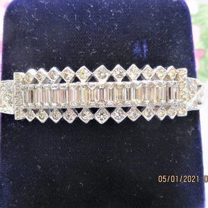 Vintage Rhinestone Double Hinged Bracelet